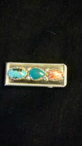 Sterling and stone money clip