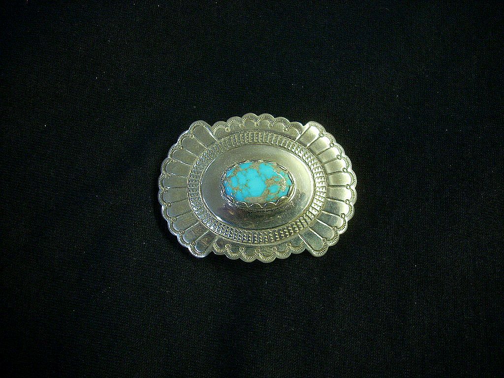 Sterling and turquoise belt buckle
