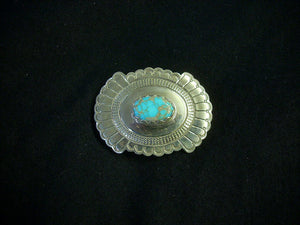 Sterling and turquoise belt buckle