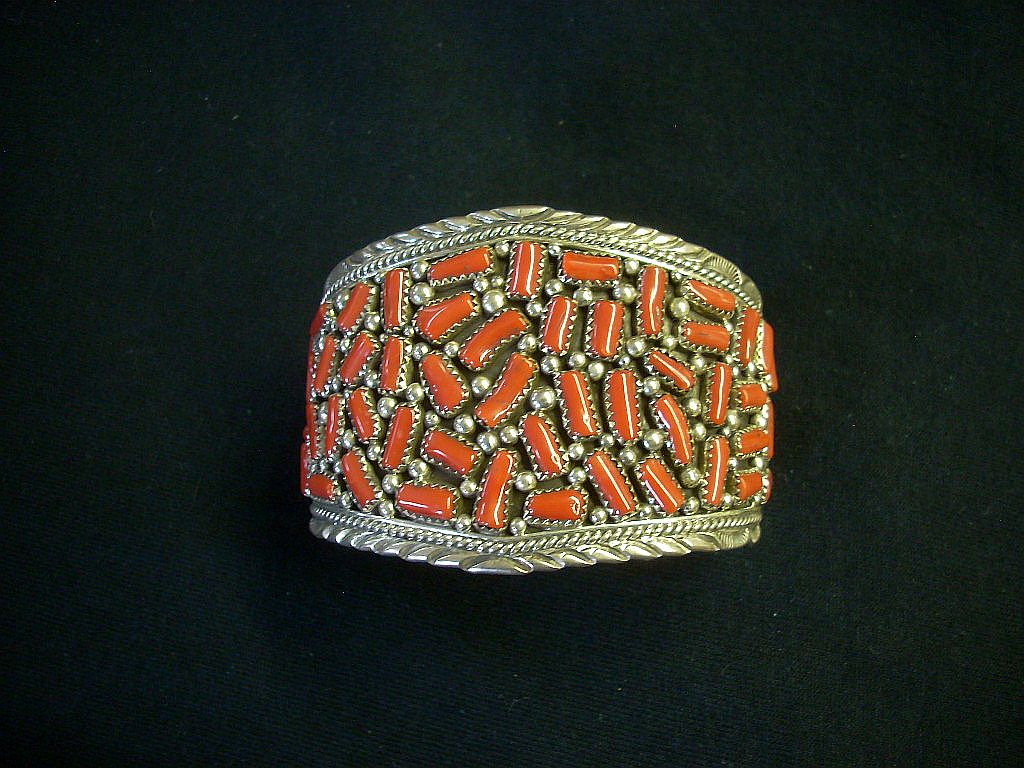 Large Navajo coral bracelet