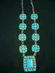 Classic Zuni necklace mint with rich blue turquoise in sterling silver